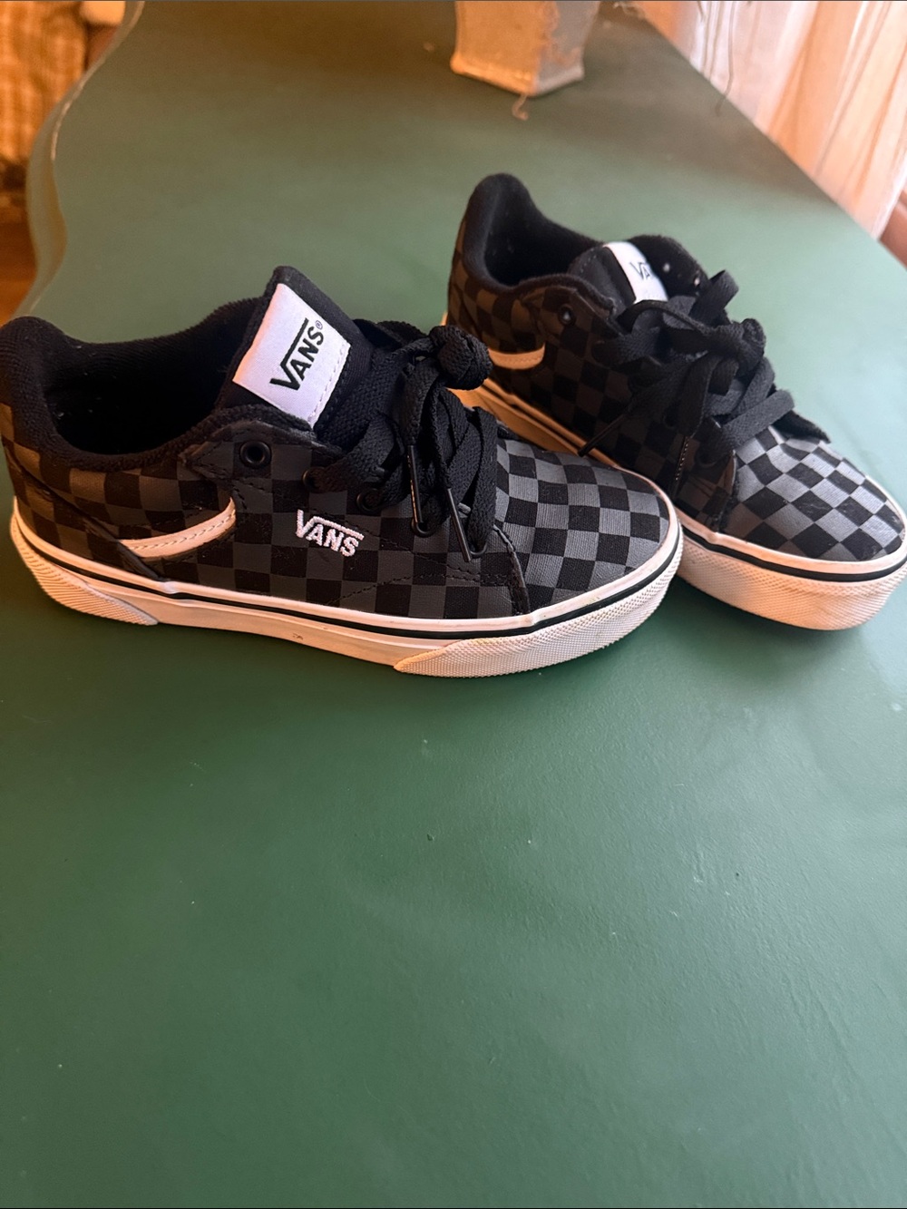 Vans Kids Black & Gray Checkerboard Low-Top Skate Sneakers